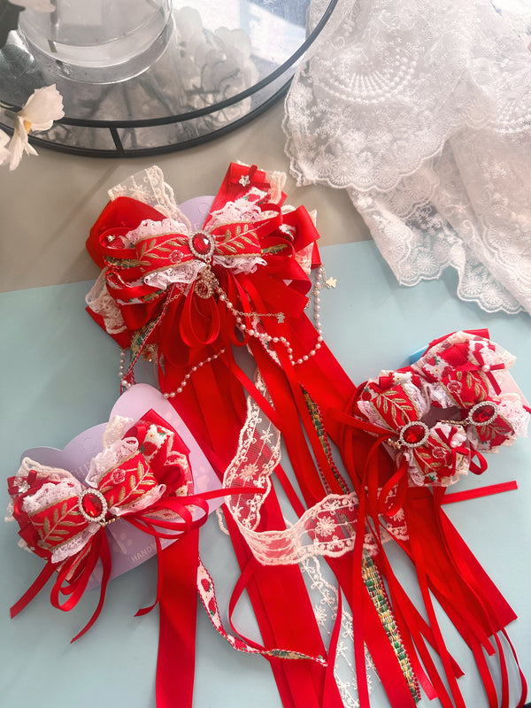 Red lolita set hair clip