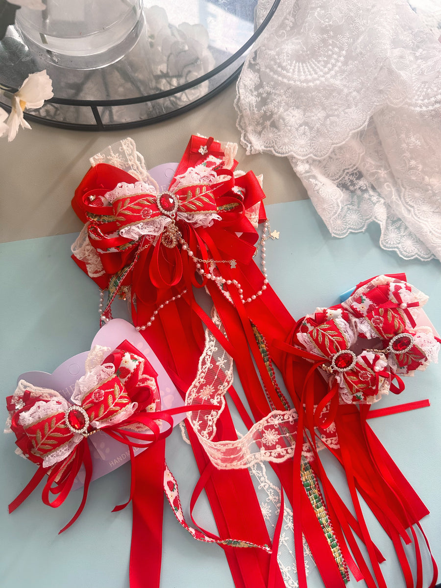 Red lolita set hair clip