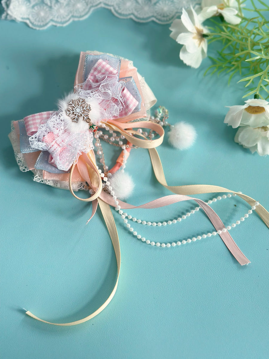 Snowflake romantic bow scrunch