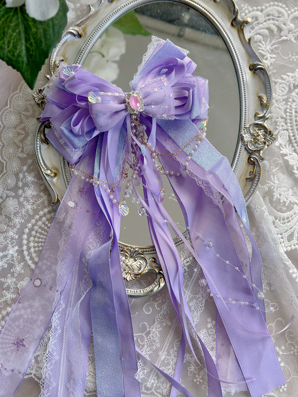 Purple mermaid long floating ribbon