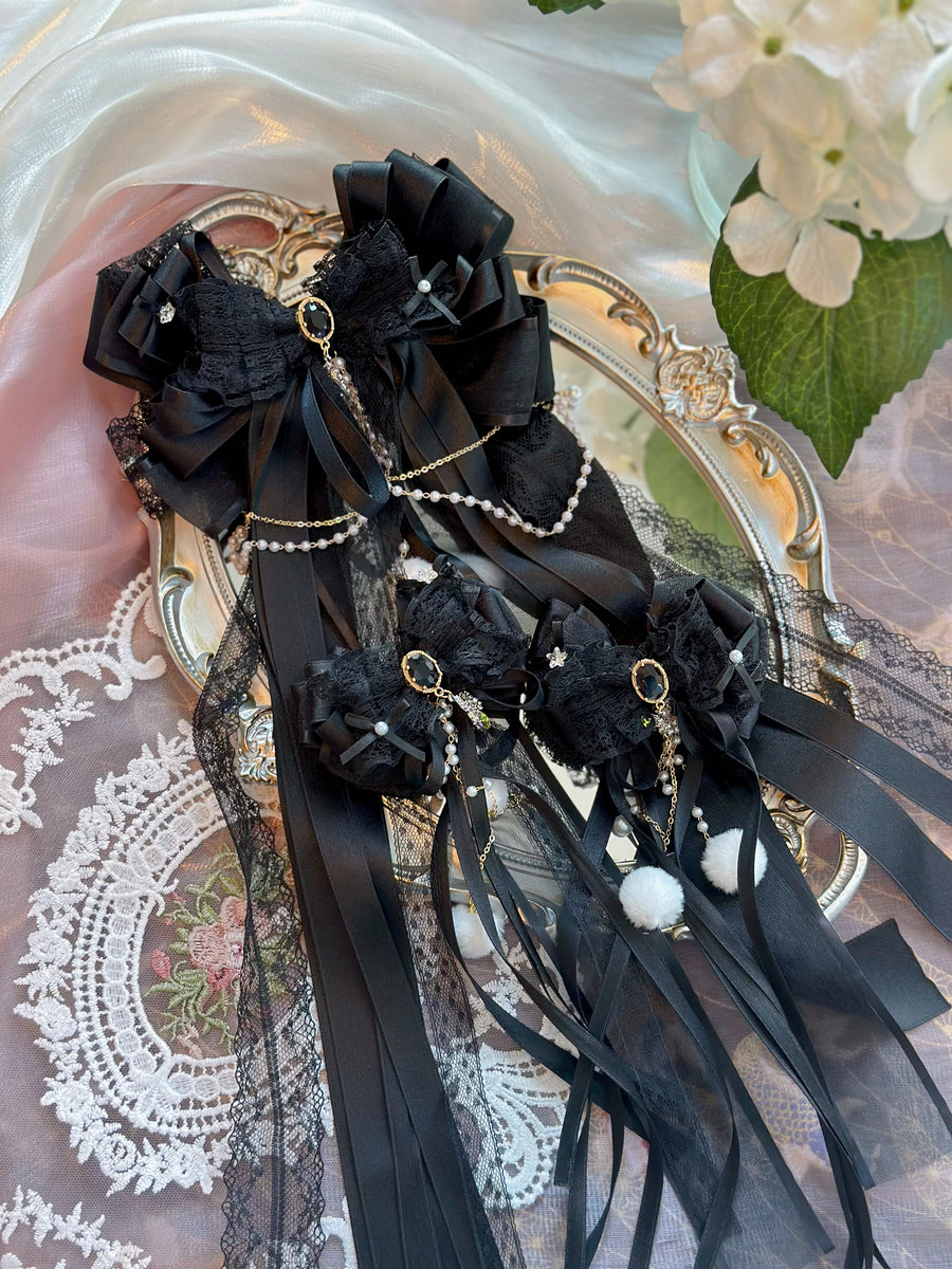 Black Lolita lace bow