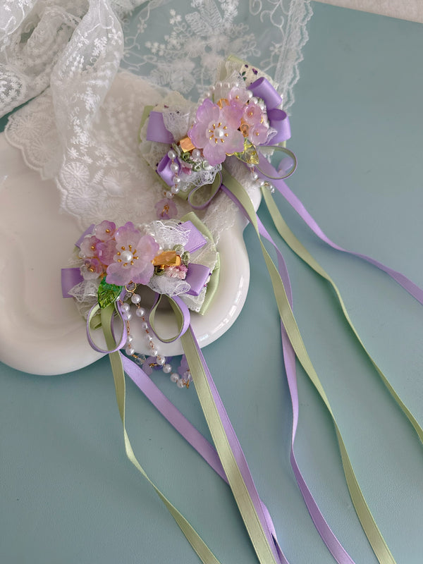 Flowers purple-green Lolita hair accessories