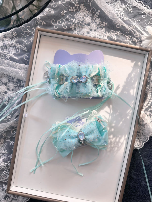 Light blue yarn soft ribbon