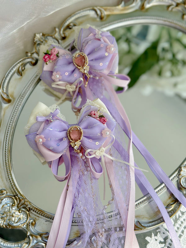 Purple romantic Lolita bow in pairs