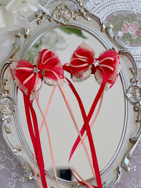 Romantic Lolita pairs of red flowers