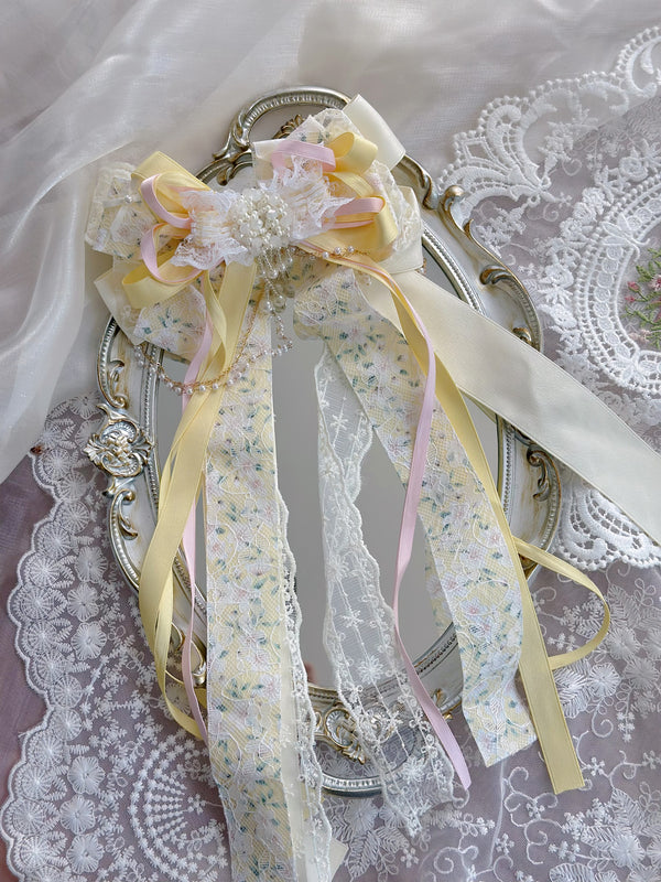 Yellow floral lace Lolita ribbon