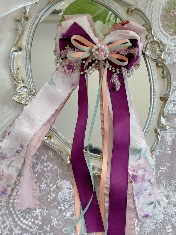 Special purple webbing Lolita long floating ribbon