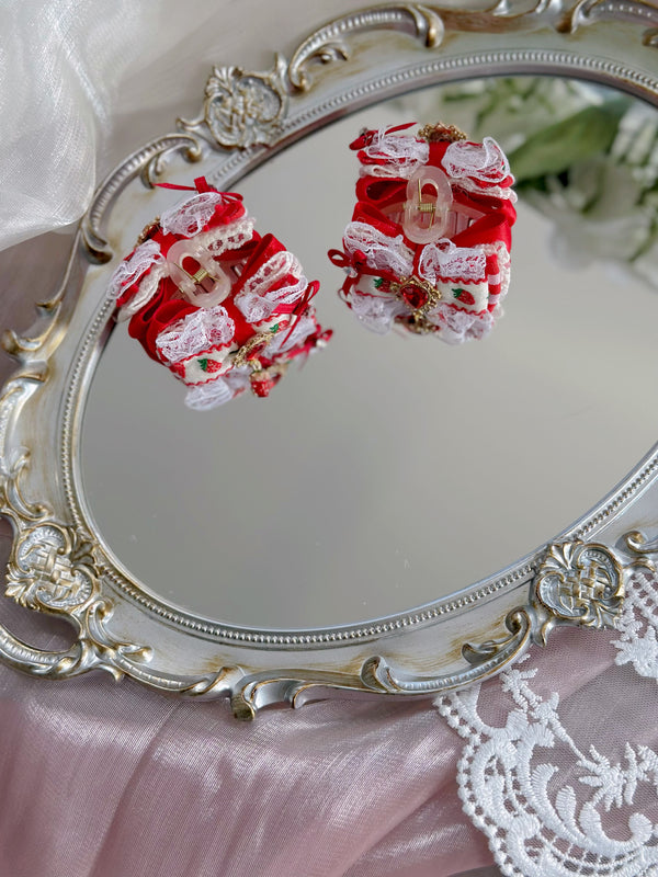 Red strawberry Lolita bow