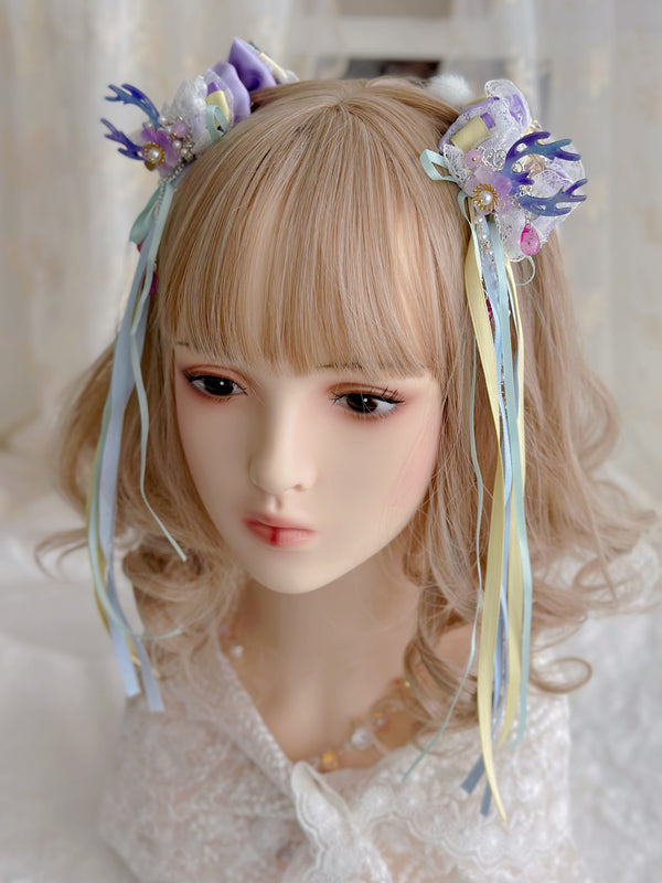 Purple Deer romantic Lolita bow