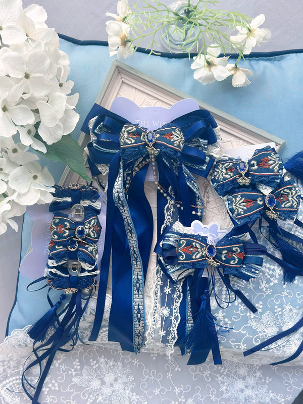 Deep blue premium Lolita streamers