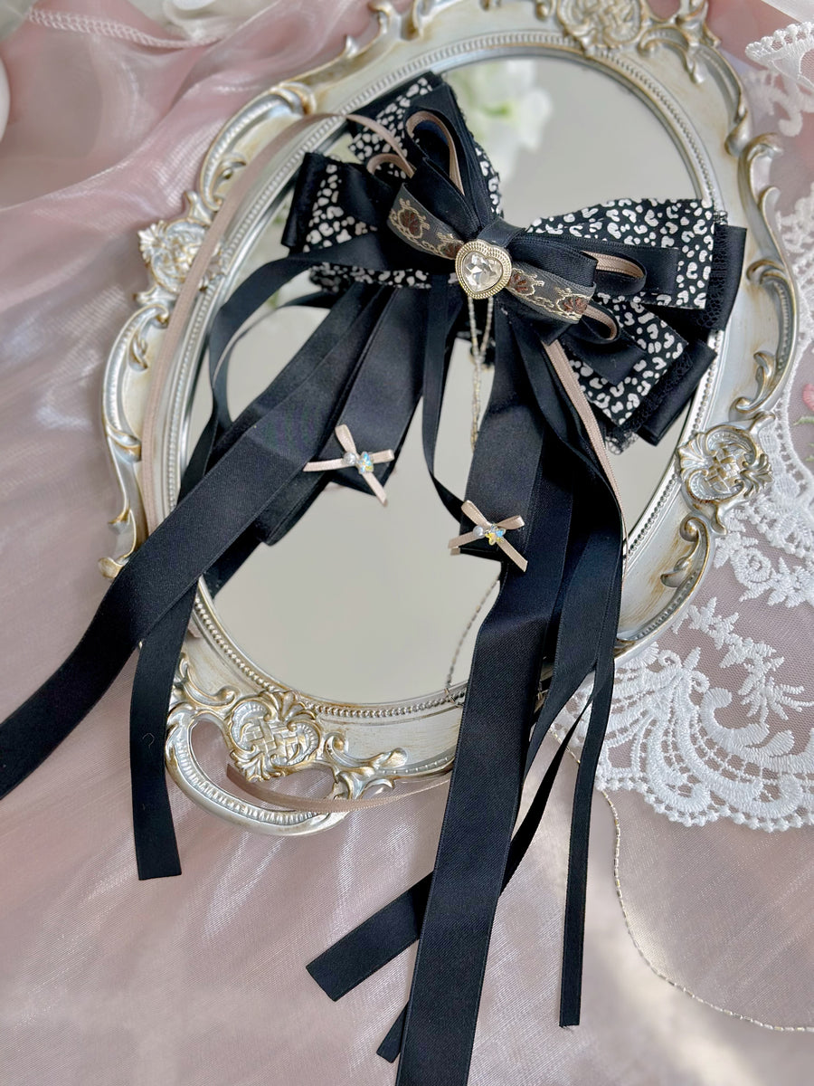 Black leopard print special ribbon streamer