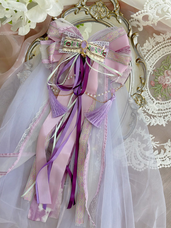 Purple special ribbon gauze curtain long fluttering belt