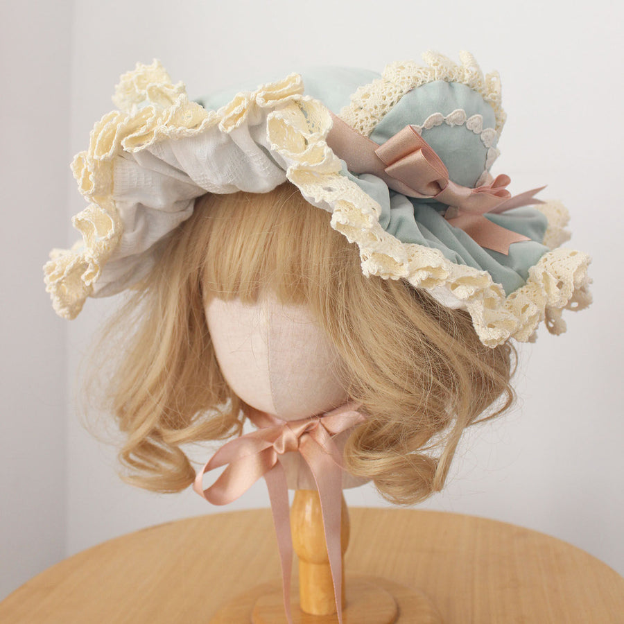 Handmade teddy bear doll hat, new style, lolita style, cute baby hat with bear ears, Lolita doll feel.