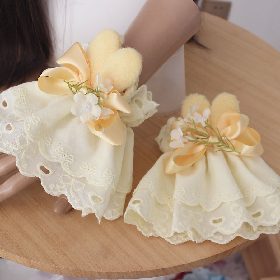 Golden Rabbit Shadow Yellow Eclectic Hat Bonnet Little Rabbit Cute Rabbit Ears Headband Three Lives of Glass Rabbit
