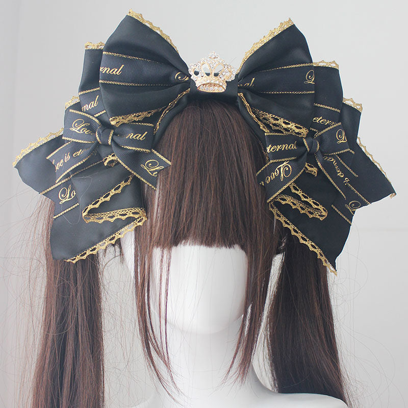 Full-color dream bow handmade headband lolita accessories KC gorgeous wedding large bow headpiece